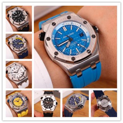 Replica  Royal Oak  A21J Automatic Movement  Mens Watch Blue Dial Rubber Strap A   E95