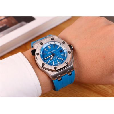 Replica  Royal Oak  A21J Automatic Movement  Mens Watch Blue Dial Rubber Strap A   E95