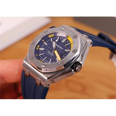 Replica  Royal Oak  A21J Automatic Movement  Mens Watch Blue Dial Rubber Strap A   E95