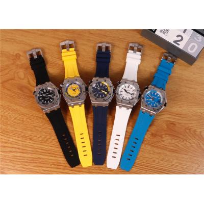 Replica  Royal Oak  A21J Automatic Movement  Mens Watch Blue Dial Rubber Strap A   E95