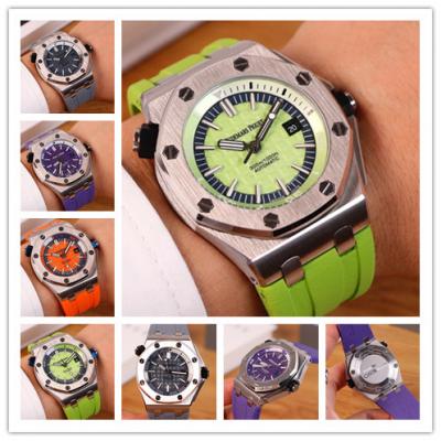 Replica  Royal Oak  A21J Automatic Movement  Mens Watch Green  Dial Rubber Strap B E95