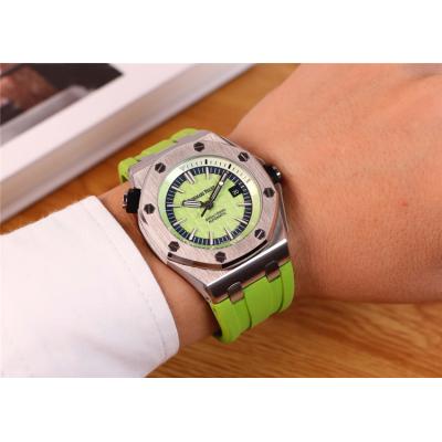 Replica  Royal Oak  A21J Automatic Movement  Mens Watch Green  Dial Rubber Strap B E95