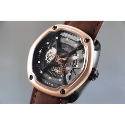 Replica Dietrich Organic Time Miracle OT-M Miyota 82S7 Automatic Mens Watch PVD RG Leather Brown