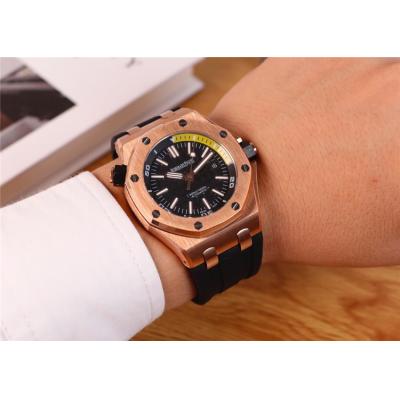 Replica  Royal Oak  A21J Automatic Movement  Mens Watch  Yellow Dial Rubber Strap C E95