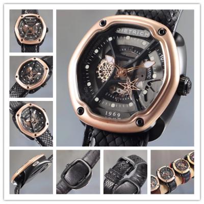 Replica Dietrich Organic Time Miracle OT-M Miyota 82S7 Automatic Mens Watch PVD RG Leather Black