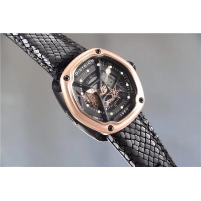 Replica Dietrich Organic Time Miracle OT-M Miyota 82S7 Automatic Mens Watch PVD RG Leather Black