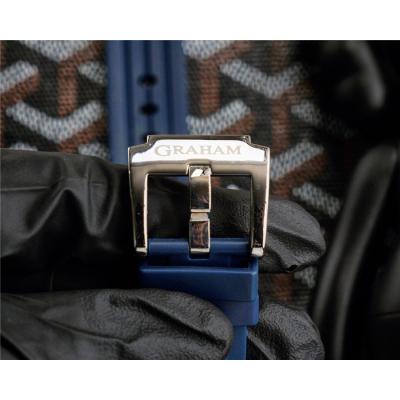 Replica Chronofighter Japan Quartz Chronograph Mens Watch Skeleton Dial SS Blue Rubber Strap