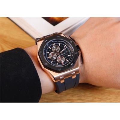 Replica  Royal Oak  A3126 Automatic Movement  Mens Watch Blck Dial Rubber Strap E100