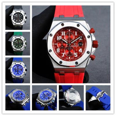 Replica  Royal Oak  Japan VK Quartz chronograph  Mens Watch  Red Dial Rubber Strap A  E101