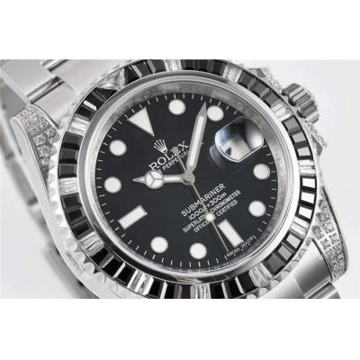 ROF 116610 Submariner A2836 Automatic Mens Watch Diamond Bezel Black Dial 904L Steel Case Bracelet Best Edition