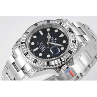 ROF 116610 Submariner A2836 Automatic Mens Watch Diamond Bezel Black Dial 904L Steel Case Bracelet Best Edition