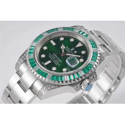 ROF 116610 Submariner A2836 Automatic Mens Watch Diamond Bezel Grenn Dial 904L Steel Bracelet Best Edition