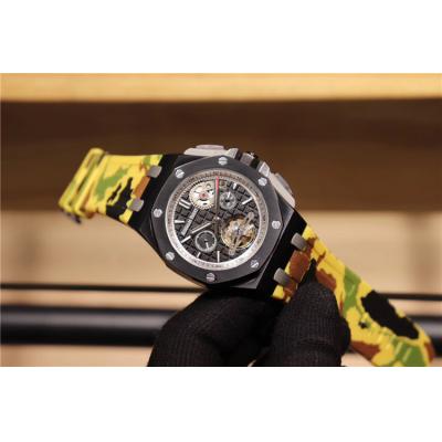 Replica  Royal Oak Offshore  A21J Automatic Movement Mens Watch Black Dial Rubber Strap E106