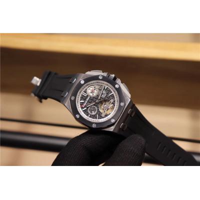 Replica  Royal Oak Offshore  A21J Automatic Movement Mens Watch Black Dial Rubber Strap E106