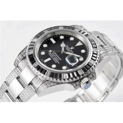 ROF 116610 Submariner A2836 Automatic Mens Watch Black Dial 904L Steel Diamond Bezel And Bracelet Best Edition