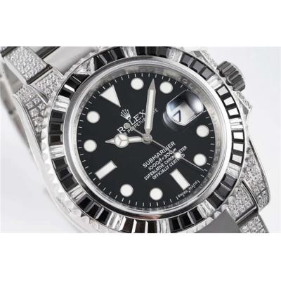 ROF 116610 Submariner A2836 Automatic Mens Watch Black Dial 904L Steel Diamond Bezel And Bracelet Best Edition