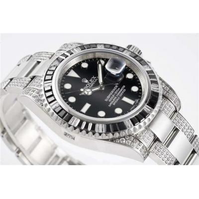 ROF 116610 Submariner A2836 Automatic Mens Watch Black Dial 904L Steel Diamond Bezel And Bracelet Best Edition