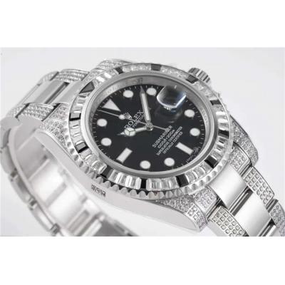 ROF 116610 Submariner A2836 Automatic Mens Watch Black Dial 904L Steel Diamond Bezel And Bracelet Best Edition