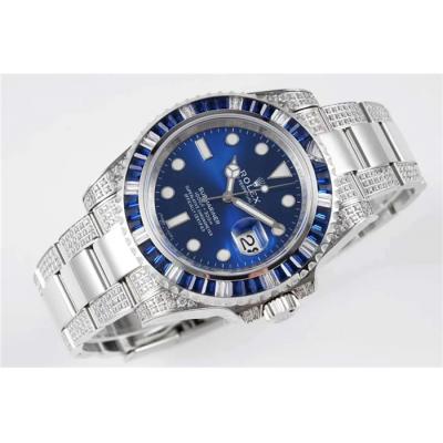 ROF 116610 Submariner A2836 Automatic Mens Watch Blue Dial 904L Steel Diamond Bezel And Bracelet Best Edition