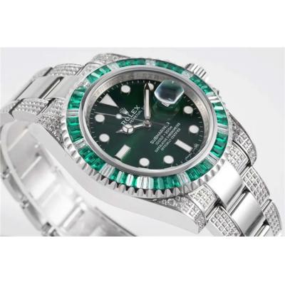 ROF 116610 Submariner A2836 Automatic Mens Watch Green Dial 904L Steel Diamond Bezel And Bracelet Best Edition