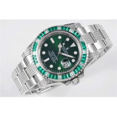 ROF 116610 Submariner A2836 Automatic Mens Watch Green Dial 904L Steel Diamond Bezel And Bracelet Best Edition