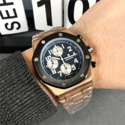 Replica  Royal Oak  Japan VK Quartz chronograph Mens Watch White Dial Rose Gold  A  E119