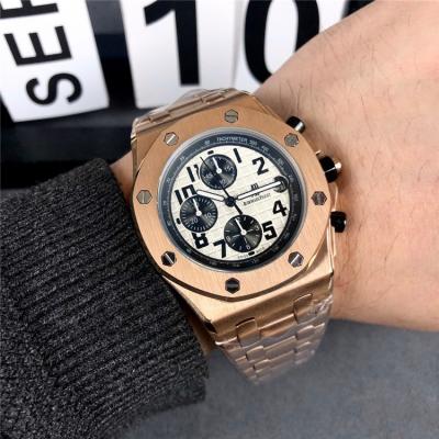 Replica  Royal Oak  Japan VK Quartz chronograph Mens Watch Blue Dial Rose Gold  B  E119