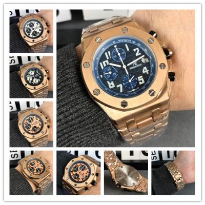 Replica  Royal Oak  Japan VK Quartz chronograph Mens Watch Blue Dial Rose Gold  B  E119