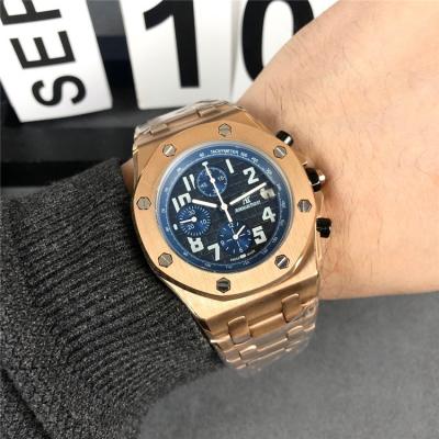 Replica  Royal Oak  Japan VK Quartz chronograph Mens Watch Blue Dial Rose Gold  B  E119