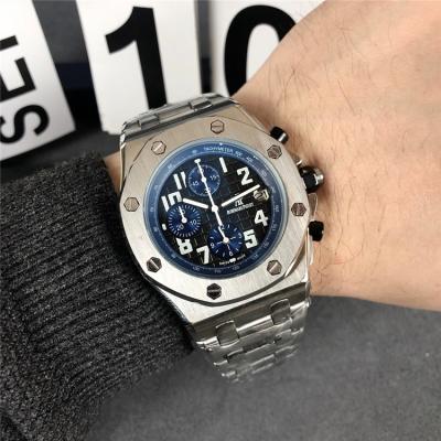 Replica  Royal Oak  Japan VK Quartz chronograph Mens Watch  Black Dial Stainless steel C  E119