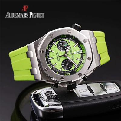 Replica Royal Oak  A21J Automatic Movement Mens Watch Green Dial Rubber Strap  E120