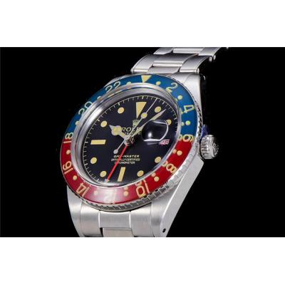 RBF GMT-Master II  6542 A2836 Automatic Watch Pepsi Plexiglas Beze Black Dial Stainless Steel Bracelet Best Edition