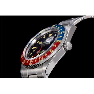 RBF GMT-Master II  6542 A2836 Automatic Watch Pepsi Plexiglas Beze Black Dial Stainless Steel Bracelet Best Edition