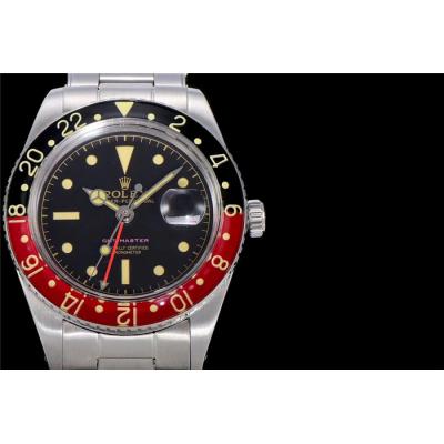 RBF GMT-Master II  6542 A2836 Automatic Watch Cola Plexiglas Beze Black Dial Stainless Steel Bracelet Best Edition