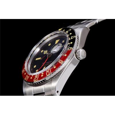 RBF GMT-Master II  6542 A2836 Automatic Watch Cola Plexiglas Beze Black Dial Stainless Steel Bracelet Best Edition