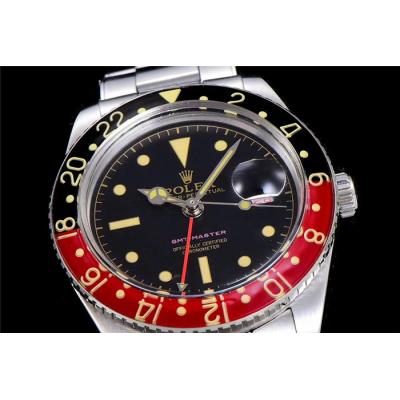 RBF GMT-Master II  6542 A2836 Automatic Watch Cola Plexiglas Beze Black Dial Stainless Steel Bracelet Best Edition