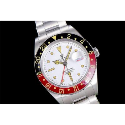 RBF GMT-Master II  6542 A2836 Automatic Watch Cola Plexiglas Beze White Dial Stainless Steel Bracelet Best Edition