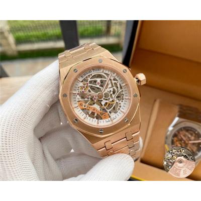 Replica Royal Oak  A21J Automatic Movement Mens Watch Skeleton Dial Rose Gold E126