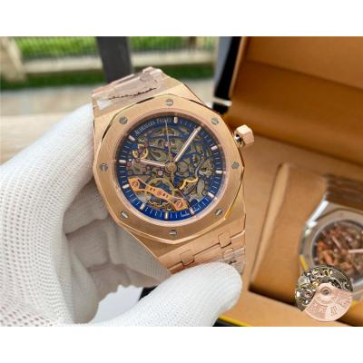 Replica Royal Oak  A21J Automatic Movement Mens Watch Skeleton Dial Rose Gold E126