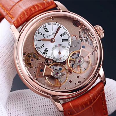 Replica Royal Oak  A21J Automatic Movement Mens Watch Tourbillon Dial Leather  Strap A E135