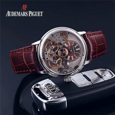 Replica Royal Oak  A21J Automatic Movement Mens Watch Tourbillon Dial Leather  Strap B E135