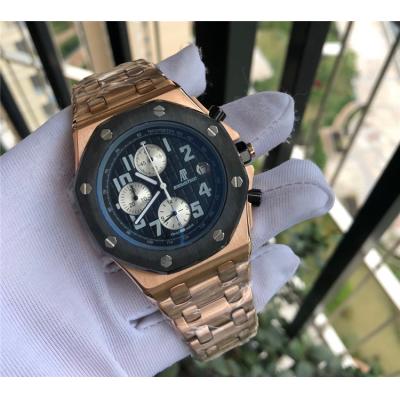 Replica  Royal Oak Offshore  Japan Quartz chronograph  Movement Mens Watch White  Dial Rose Gold A  E137