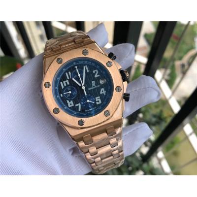 Replica  Royal Oak Offshore  Japan Quartz chronograph  Movement Mens Watch White  Dial Rose Gold A  E137