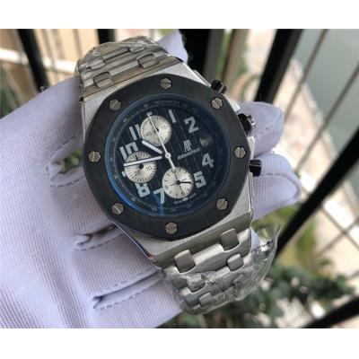 Replica  Royal Oak Offshore  Japan Quartz chronograph  Movement Mens Watch Black Dial Stainless steel B  E137