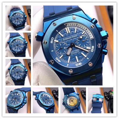 Replica Royal Oak  A21J Automatic Movement Mens Watch Blue Dial Rubber Strap  E138