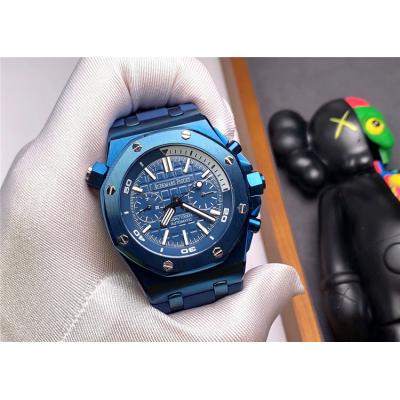 Replica Royal Oak  A21J Automatic Movement Mens Watch Blue Dial Rubber Strap  E138