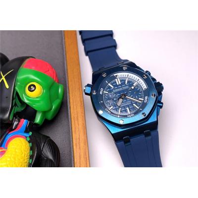 Replica Royal Oak  A21J Automatic Movement Mens Watch Blue Dial Rubber Strap  E138