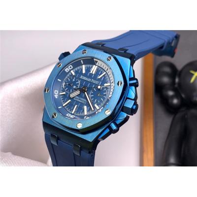 Replica Royal Oak  A21J Automatic Movement Mens Watch Blue Dial Rubber Strap  E138