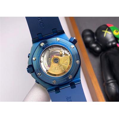 Replica Royal Oak  A21J Automatic Movement Mens Watch Blue Dial Rubber Strap  E138