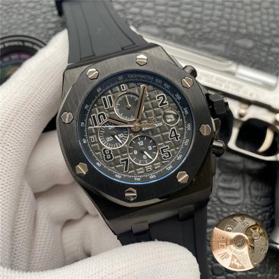 Replica Royal Oak  A21J Automatic Movement Mens Watch Black Dial Rubber Strap  E140